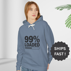 99% Loaded Pregnancy Announcement Hoodie, Funny Baby Loading Sweatshirt, New Mom To Be Gift, Maternity Reveal, Third Trimester Apparel